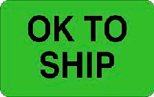2" x 3" "Ok To Ship" Label, Paper, 500 Labels Per Roll