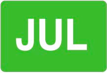 2" x 3" "July" Label, Paper, 500 Labels Per Roll