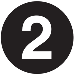 2" Diameter, "Two" Circle Label, Paper, 500 Labels Per Roll