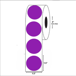 1 1/2” Diameter, Blank Circle Label, Paper, 1000 Labels Per Roll