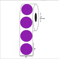 4” Diameter, Blank Circle Label, Paper, 1000 Labels Per Roll
