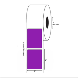 3" x 4" Blank Rectangle Label, Paper, 500 Labels Per Roll
