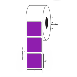 4" x 4" Blank Rectangle Label, Paper, 500 Labels Per Roll