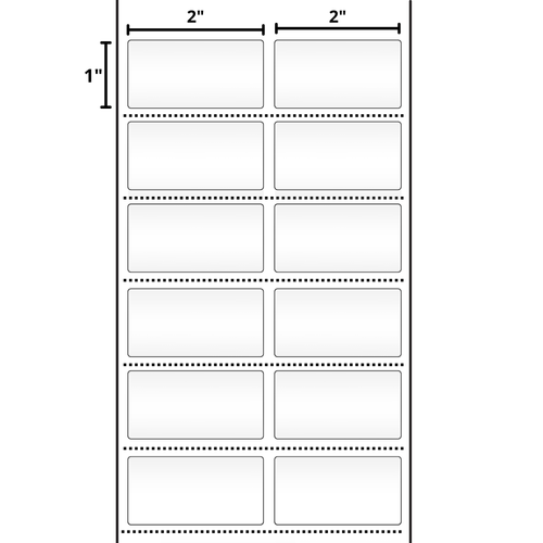 2x1 Inch, Thermal Transfer, 3 Inch Core