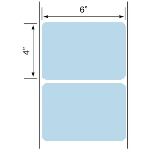 6x4 Floodcoated Blue Thermal Transfer Label Rolls 3" Core 8 inch O.D.