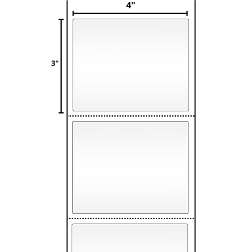 4"x3" Inch, Polypropylene Thermal Transfer, 3 Inch Core