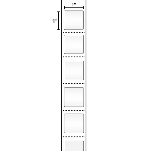 1x1 White Thermal Transfer Label Rolls 3" Core