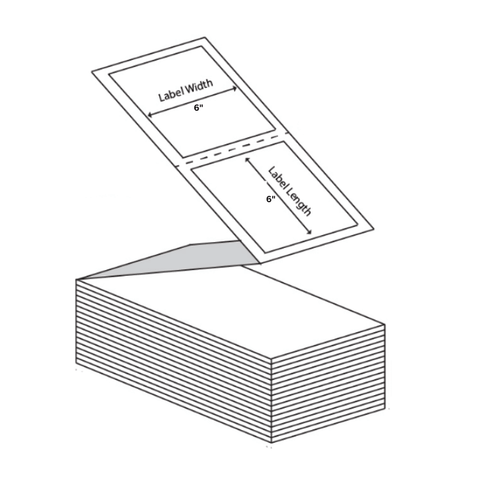 6x6 White Direct Thermal Label FanFold