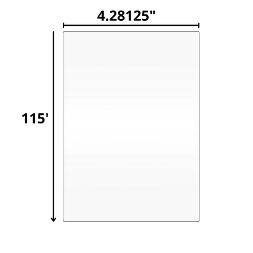 4.28125"x115' 55 GSM Standard Direct Thermal Mobile Printer Rolls 2.0625" O.D., 0.4375" Core
