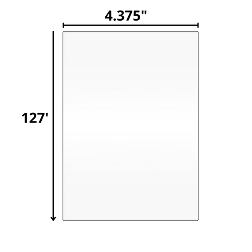 4.375"x127' 55 GSM Standard Direct Thermal Mobile Printer Rolls 2.25" O.D., 0.41" Core