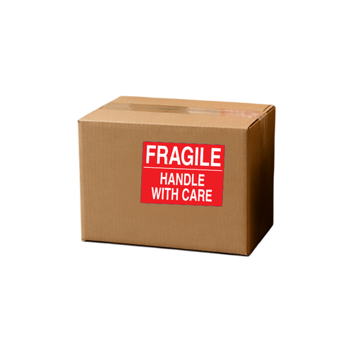 3" x 4" "Handle With Care" Label, Paper, 500 Labels Per Roll
