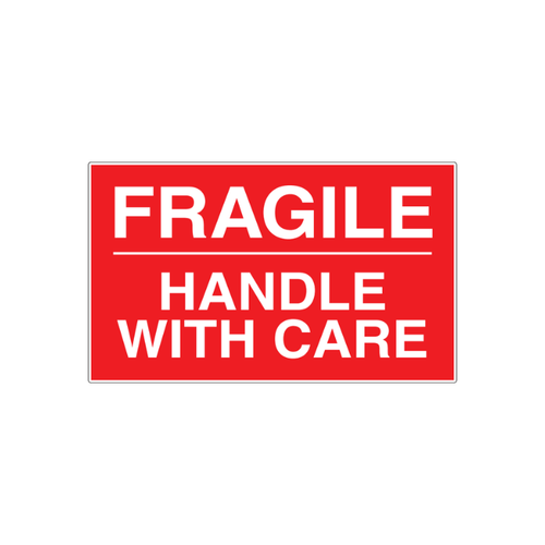 3" x 4" "Handle With Care" Label, Paper, 500 Labels Per Roll