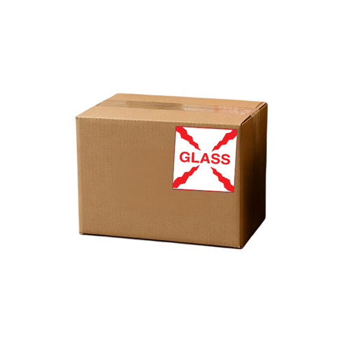 4" x 4" "Glass" Label, Paper, 500 Labels Per Roll