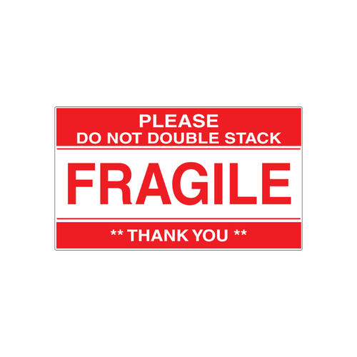 3" x 5" "Do Not Double Stack" Label, Paper, 500 Labels Per Roll