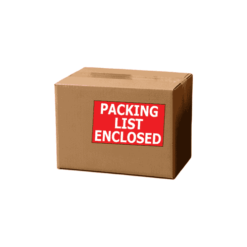 3" x 5" "Packing List Enclosed" Label, Paper, 500 Labels Per Roll