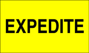 3" x 5" "Expedite" Label, Paper, 500 Labels Per Roll