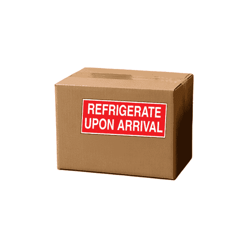 1.5" x 4" "Refrigirate Upon Arrival" Label, Paper, 500 Labels Per Roll