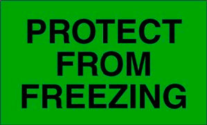 3" x 5" "Protect from Freezing" Label, Paper, 500 Labels Per Roll