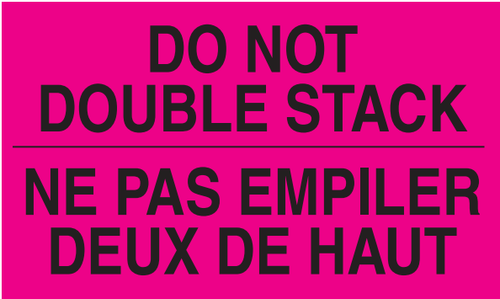 3" x 5" "Do Not Double Stack" Label, Paper, 500 Labels Per Roll