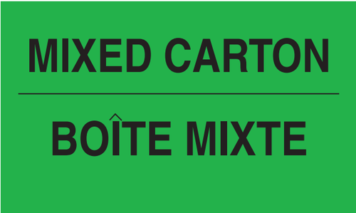3" x 5" "Mixed Carton" Label, Paper, 500 Labels Per Roll