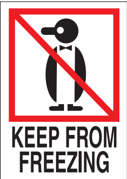 4" x 6" "Keep From Freezing" Label, Paper, 500 Labels Per Roll