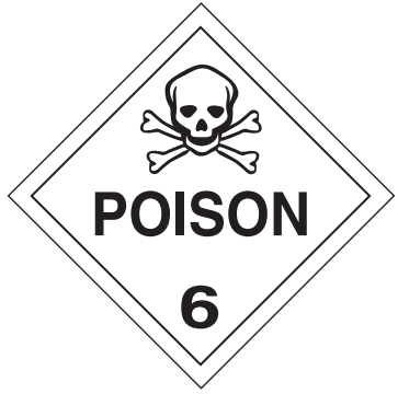 4" x 4" "Poison" Label, Paper, 500 Labels Per Roll