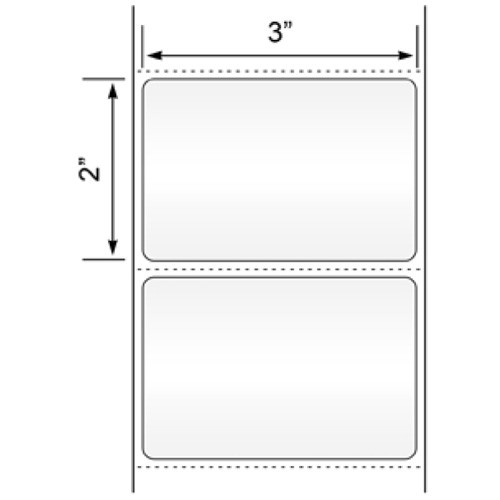3x2 White Thermal Transfer Fanfold Stacks
