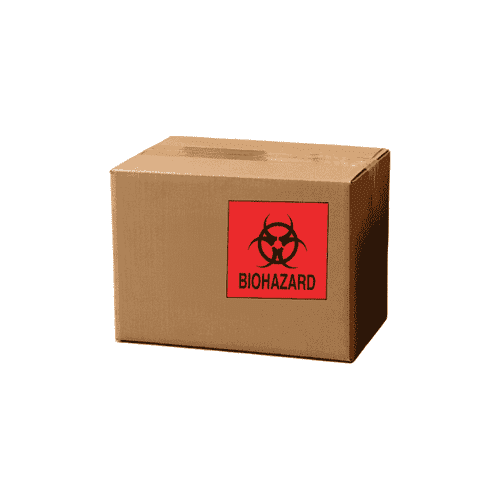 4" x 4" "Biohazard" Label, Paper, 500 Labels Per Roll