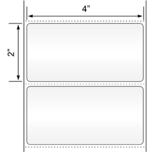 4x2 White Thermal Transfer Fanfold Stacks
