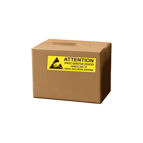 0.625" x 2" "Static Sensitive Devices" Label, Paper, 500 Labels Per Roll