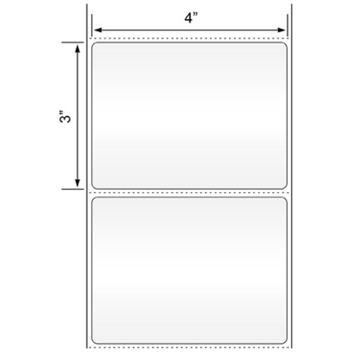 4x3 White Thermal Transfer Fanfold Stacks
