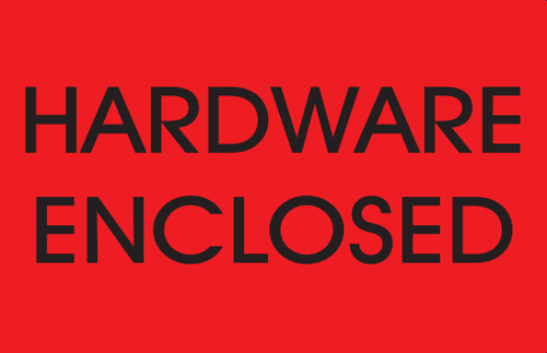 2" x 3" "Hardware Enclosed" Label, Paper, 500 Labels Per Roll