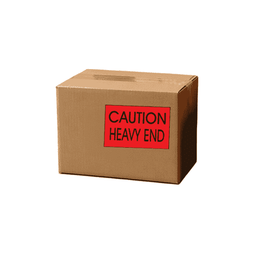 2" x 3" "Caution Heavy End" Label, Paper, 500 Labels Per Roll