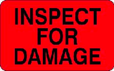 1.25" x 2" "Inspect for Damage" Label, Paper, 500 Labels Per Roll