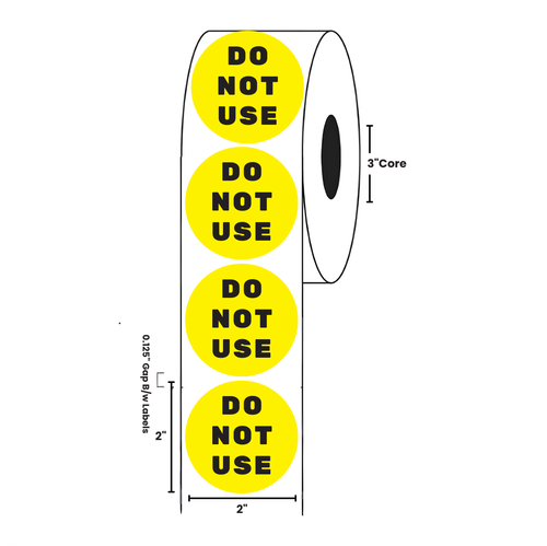 2" Diameter, "Do not use" Circle Label, Paper, 500 Labels Per Roll