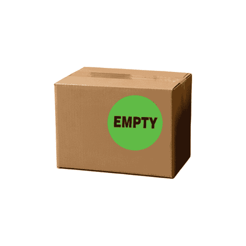 2" Diameter, "Empty" Circle Label, Paper, 500 Labels Per Roll