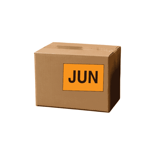 2" x 3" "June" Label, Paper, 500 Labels Per Roll