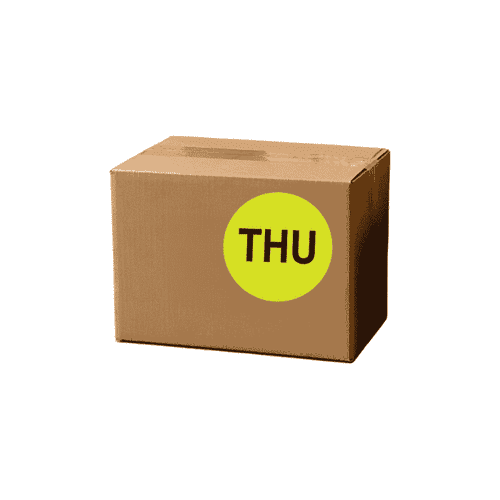 2" Diameter, "Thursday" Circle Label, Paper, 500 Labels Per Roll