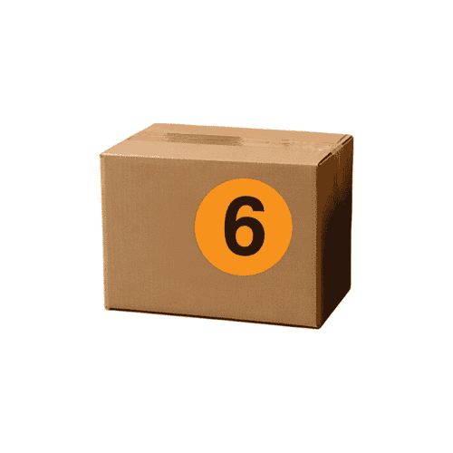 2" Diameter, "Six" Circle Label, Paper, 500 Labels Per Roll