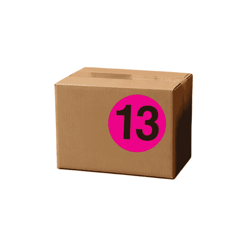 2" Diameter, "Thirteen" Circle Label, Paper, 500 Labels Per Roll