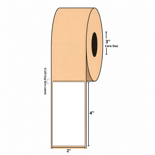 2" x 4" Blockout Label, Kraft Paper, 500 Labels Per Roll