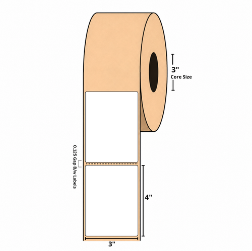 3" x 4" Blockout Label, Kraft Paper, 500 Labels Per Roll