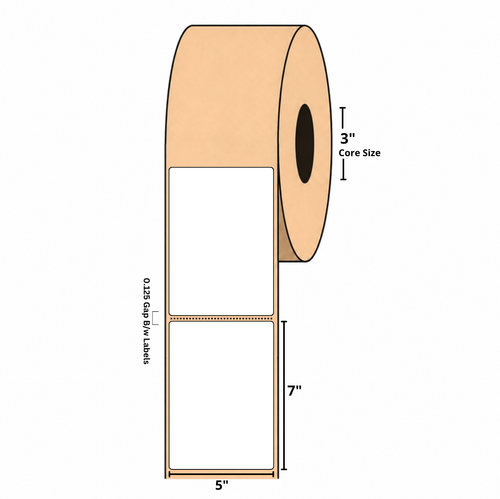 5" x 7" Blockout Label, Kraft Paper, 500 Labels Per Roll