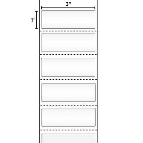 3"x1" Inch, Polypropylene Thermal Transfer, 3 Inch Core