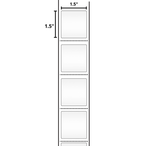 1.5x1.5 White Direct Thermal Label Rolls 3" Core