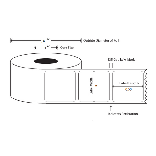 6 X 11 Thermal Transfer - Industrial Thermal Printer Labels - Permanent  Paper - 8 Roll OD - White - 4 Rolls/Case