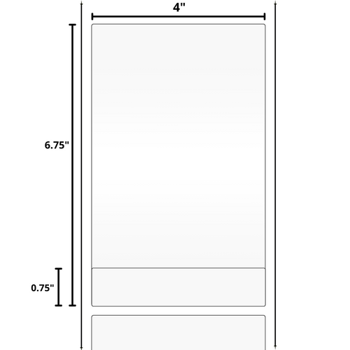 4x6.75 FedEx Direct Thermal Shipping No Perf Labels with 0.75 DOC Tabs 1.5" Core