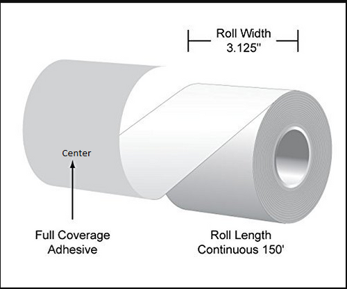 3.125"x150' Labels, Linerfree Direct Thermal Rolls ( Item#: MS31815024 )