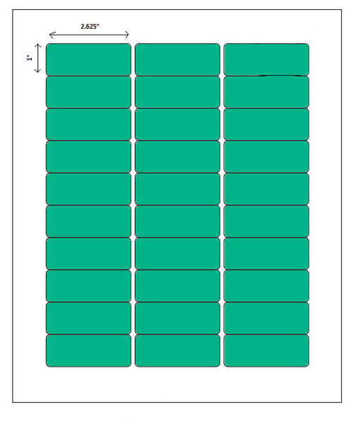 2.625x1 Permanent Adhesive Flourescent Green Laser Sheets
