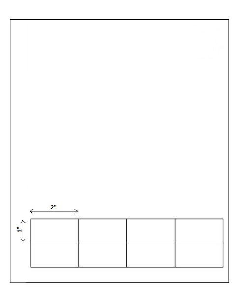 2x1 Permanent Adhesive 8-Labels White Integrated Label Sheets